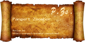 Pangert Zsombor névjegykártya